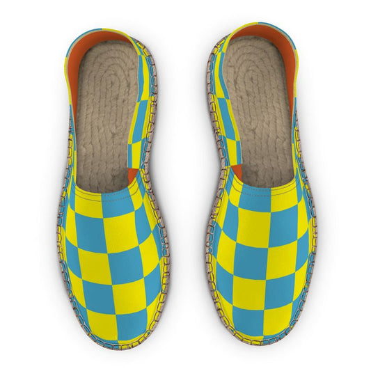 Espadrilles Checkererd blue and yellow