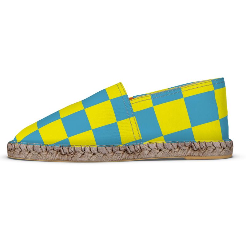 Espadrilles Checkererd blue and yellow