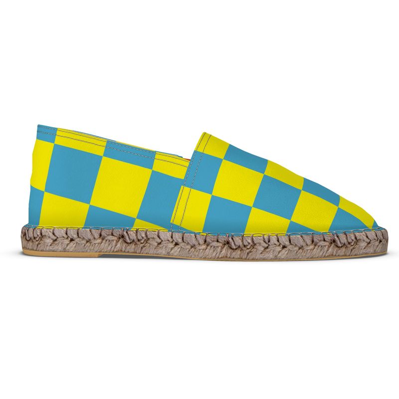 Espadrilles Kariert blau und gelb