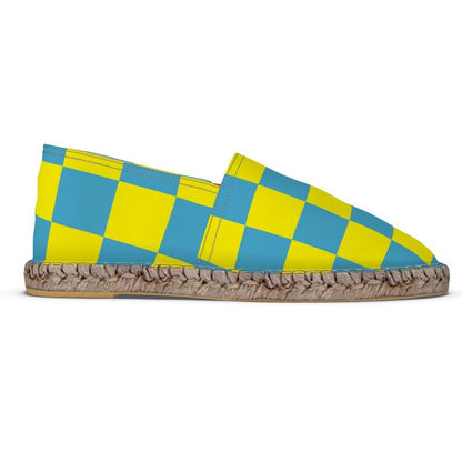 Espadrilles Kariert blau und gelb