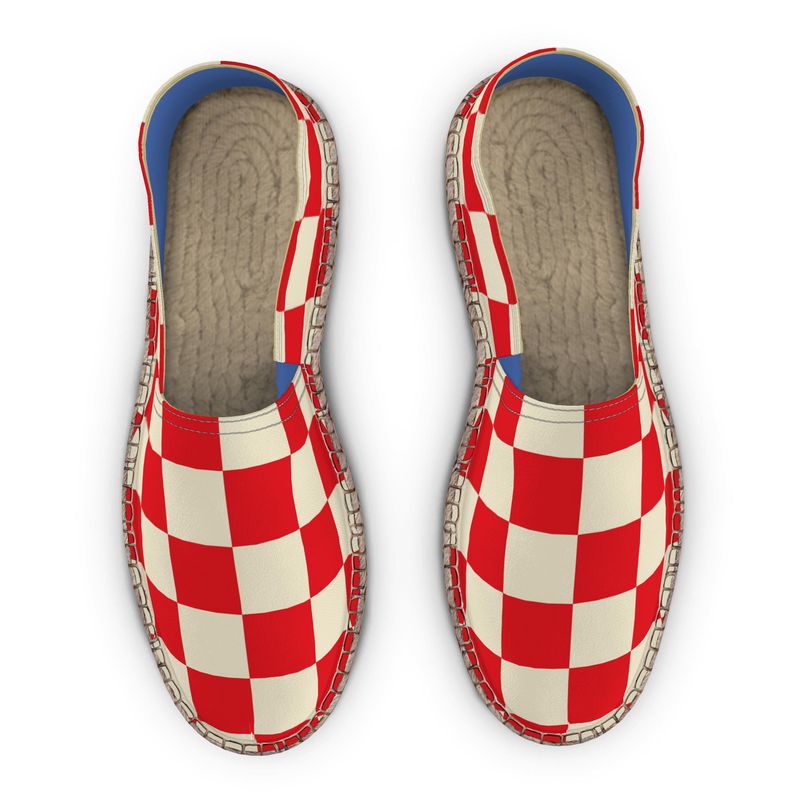 Espadrilles Checkered red and and ivory