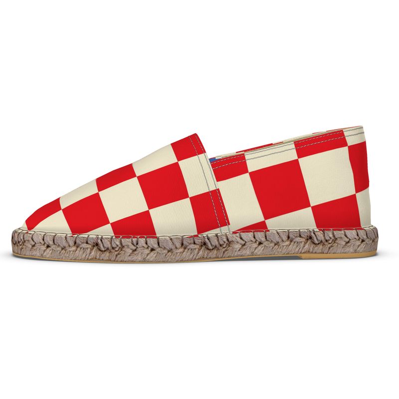 Espadrilles Checkered red and and ivory