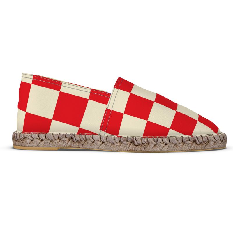 Espadrilles Checkered red and and ivory