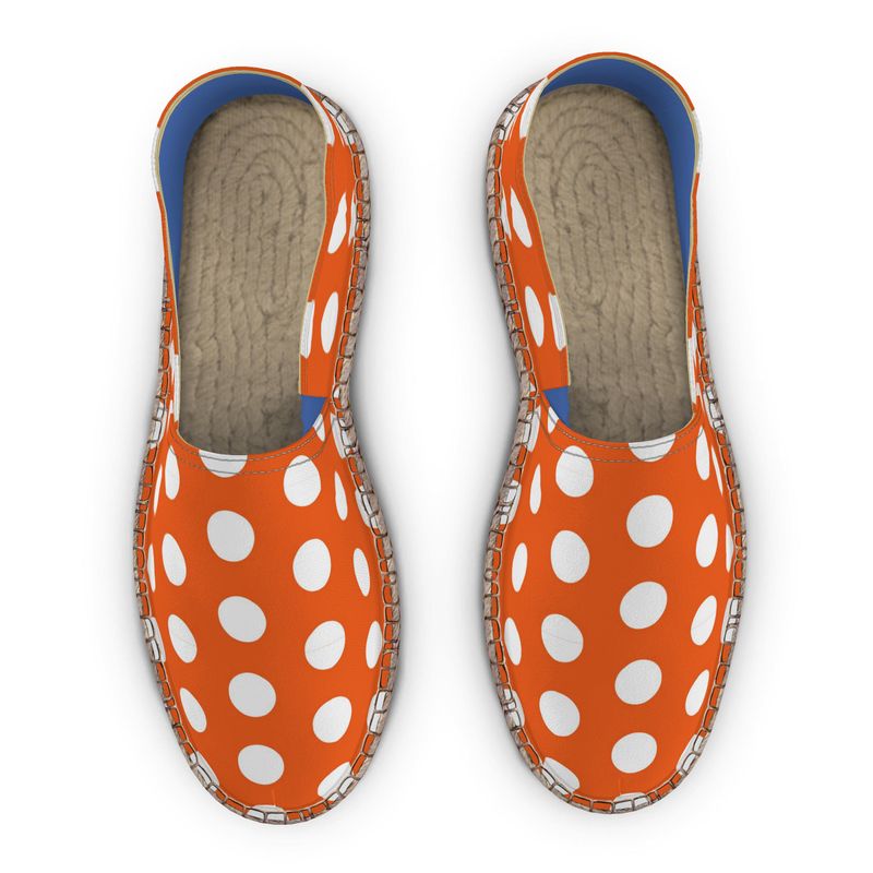 Espadrilles Dots orange and white