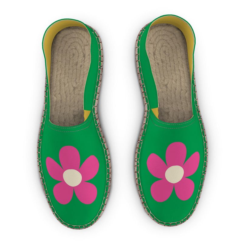 Espadrilles Flowers pink and green