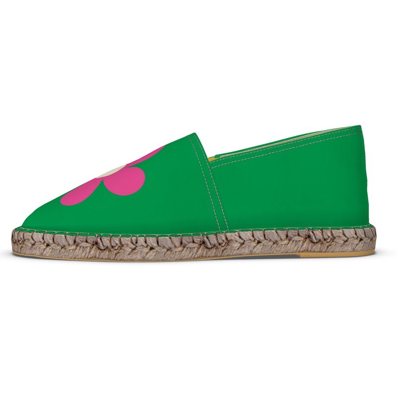 Espadrilles Flowers pink and green