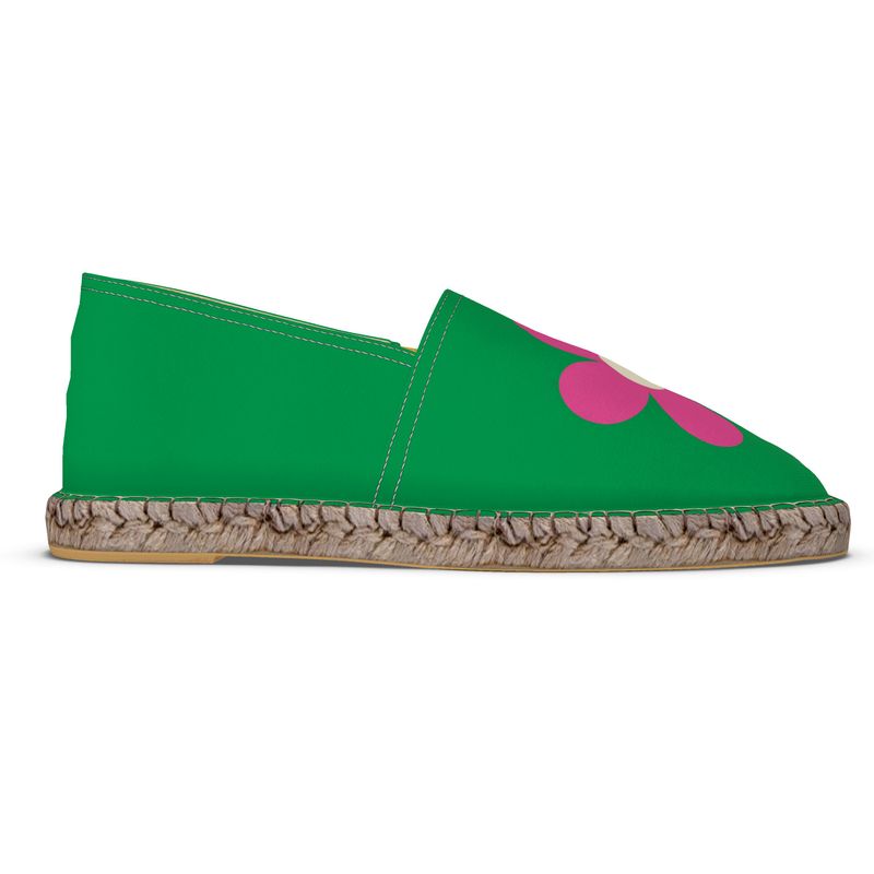 Espadrilles Flowers pink and green