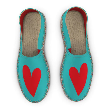 Espadrilles Heart red and turquoise