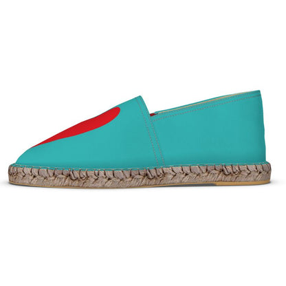 Espadrilles Heart red and turquoise