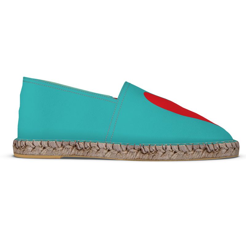 Espadrilles Heart red and turquoise