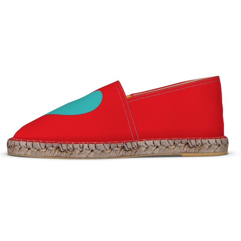 Espadrilles Herz türkis und rot