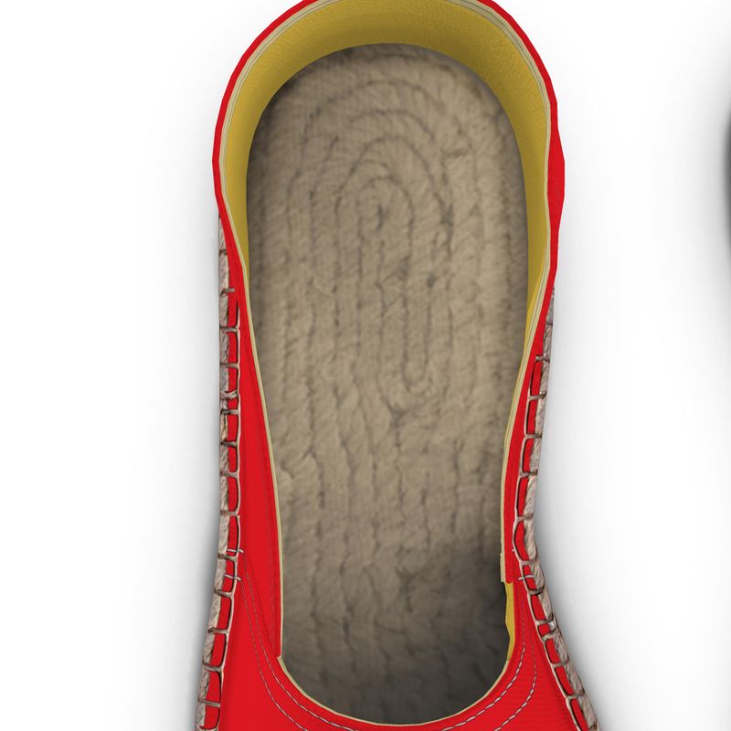 Espadrilles Herz türkis und rot