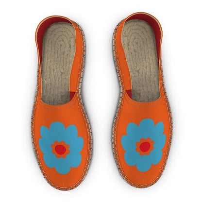 Espadrilles Flowers blue and orange