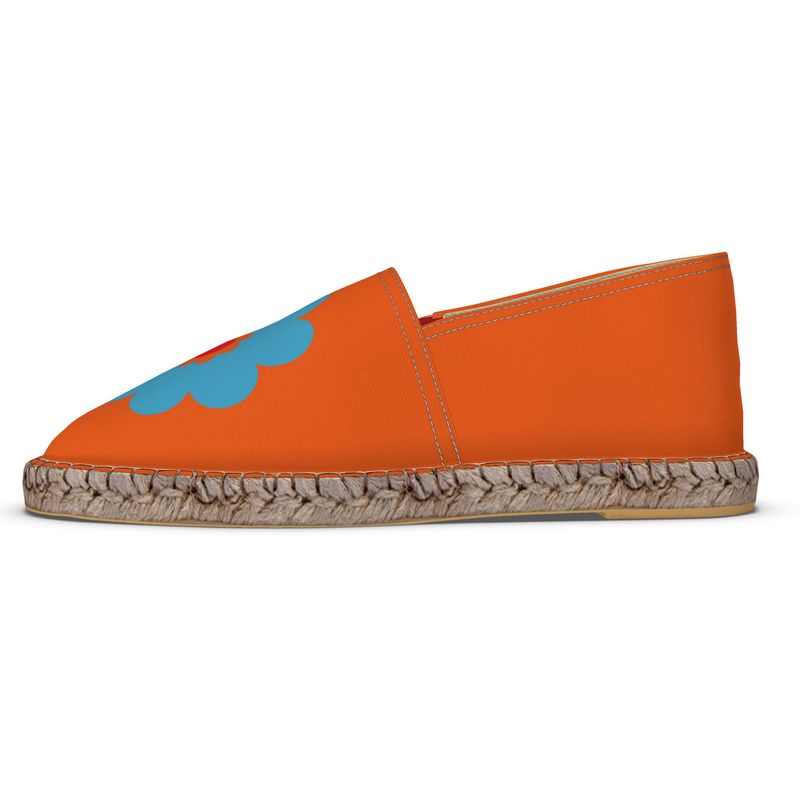 Espadrilles Flowers blue and orange