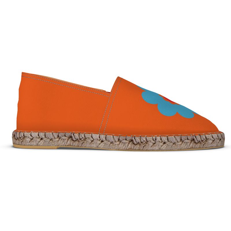 Espadrilles Flowers blue and orange