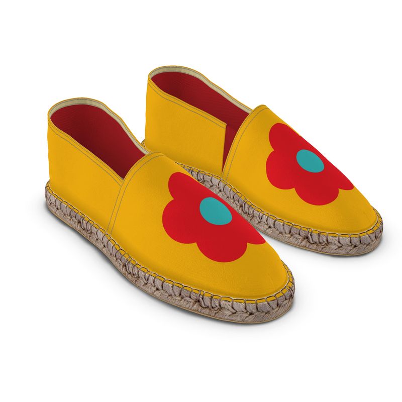 Espadrilles Blume rot und gelb