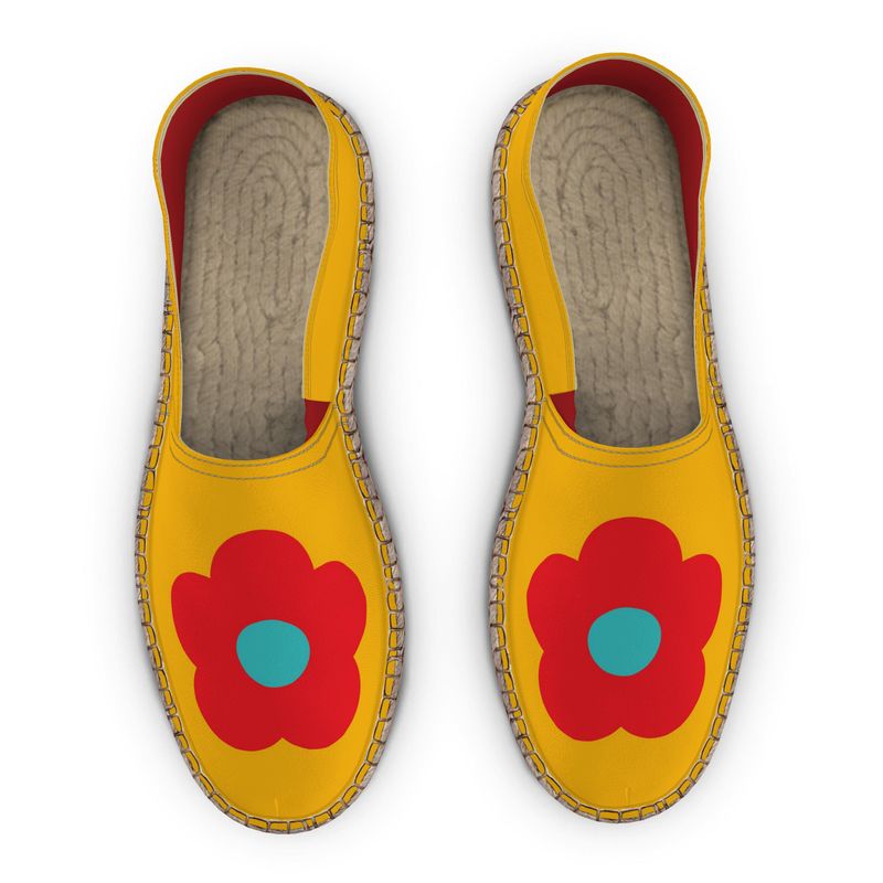 Espadrilles Blume rot und gelb