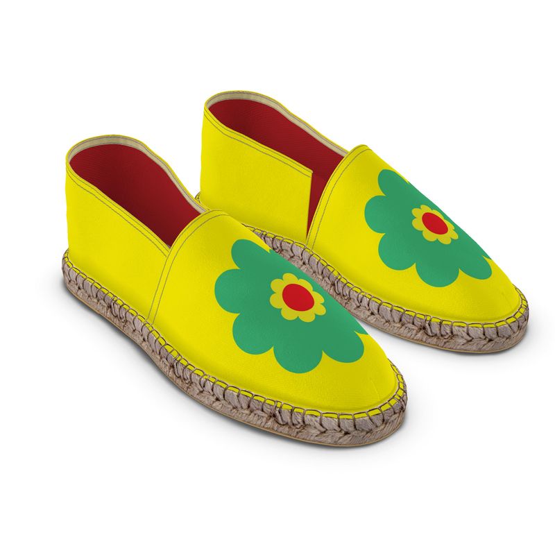 Espadrilles Flower green and yellow