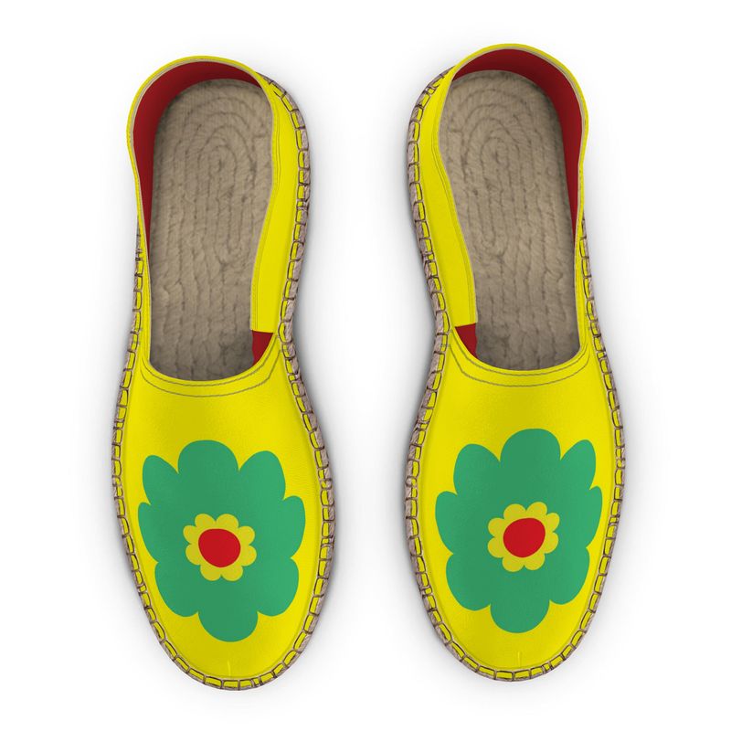 Espadrilles Flower green and yellow