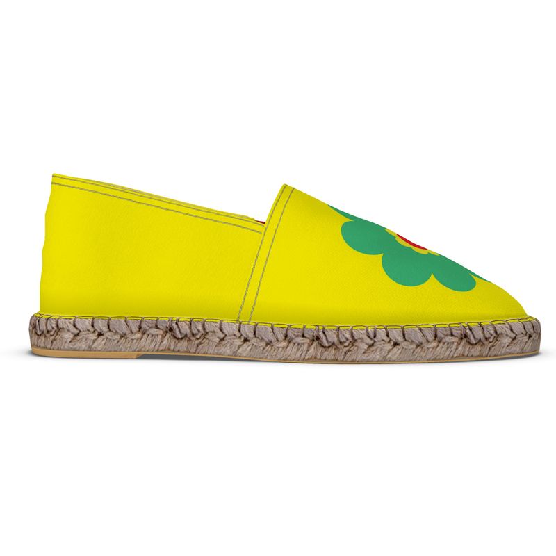 Espadrilles Flower green and yellow