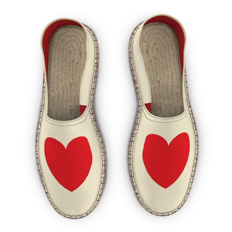 Espadrilles Heart red and ivory