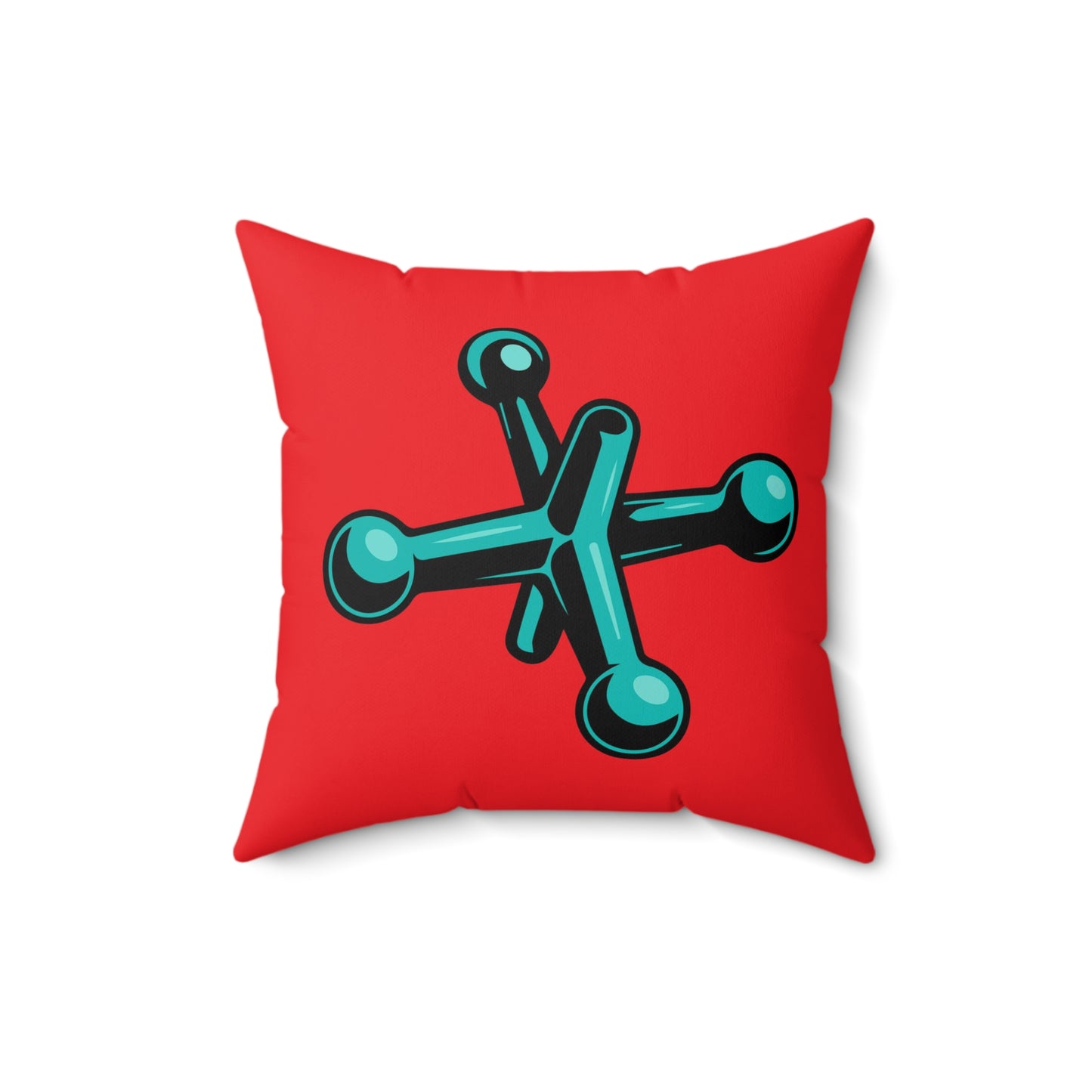 Faux Suede Square Pillow Jacks turquoise - red