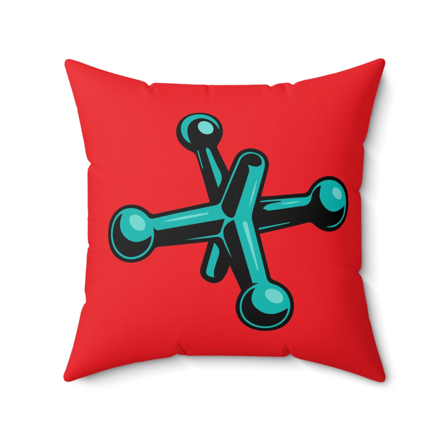 Faux Suede Square Pillow Jacks turquoise - red