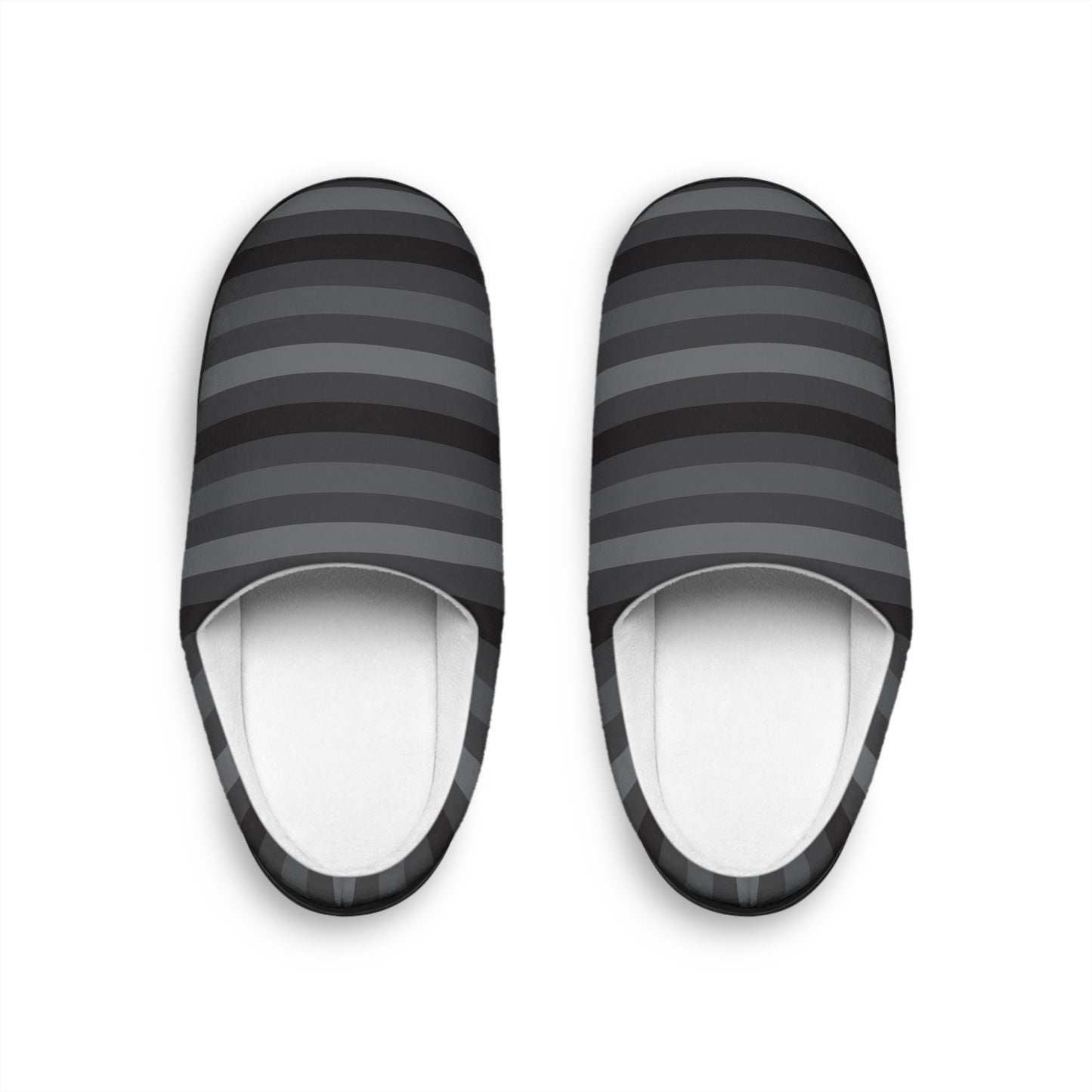 Men's Indoor Slippers - Black Stripes