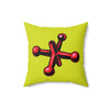 Faux Suede Square Pillow Jacks red - pistachio