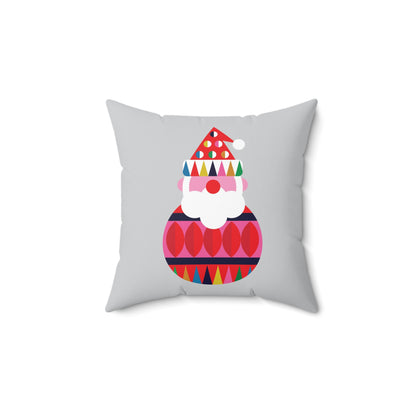 Faux Suede Square Pillow Christmas Santa