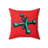 Faux Suede Square Pillow Jacks turquoise - red