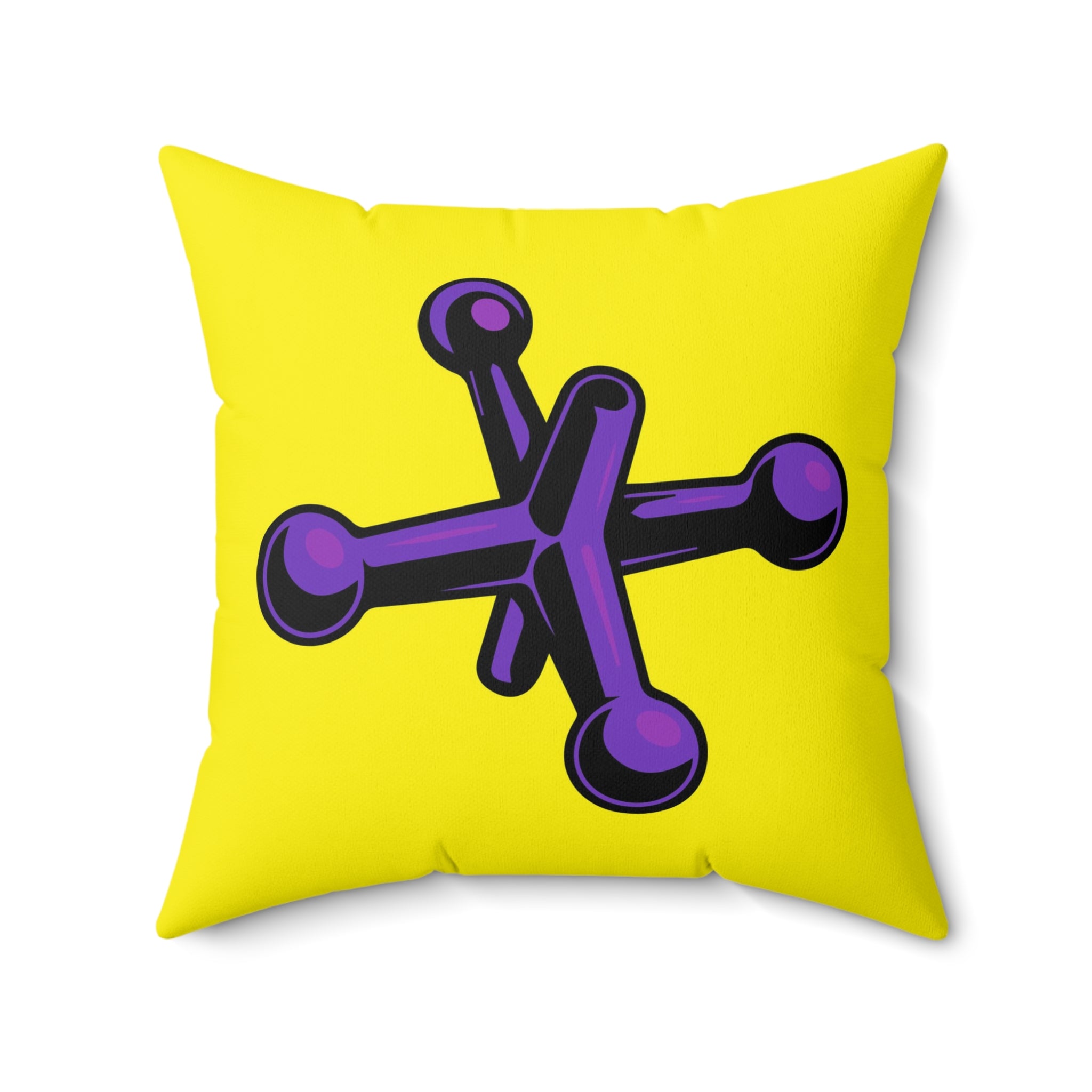 Faux Suede Square Pillow Jacks purple - yellow