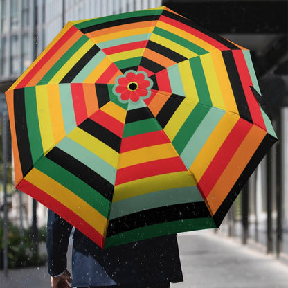 Lightweight 3-fold Umbrella Colorfull Stripes