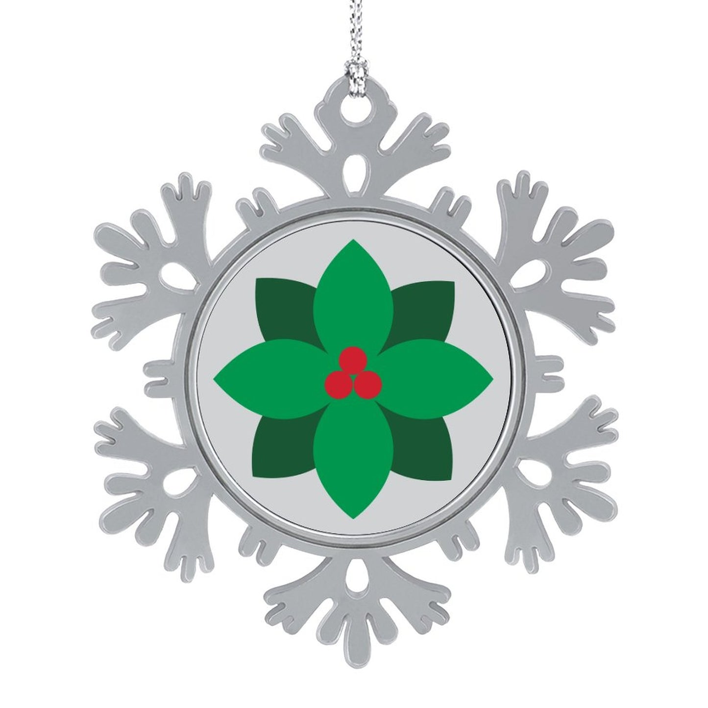 Christmas Aluminium Snowflake Decorations Green Flower