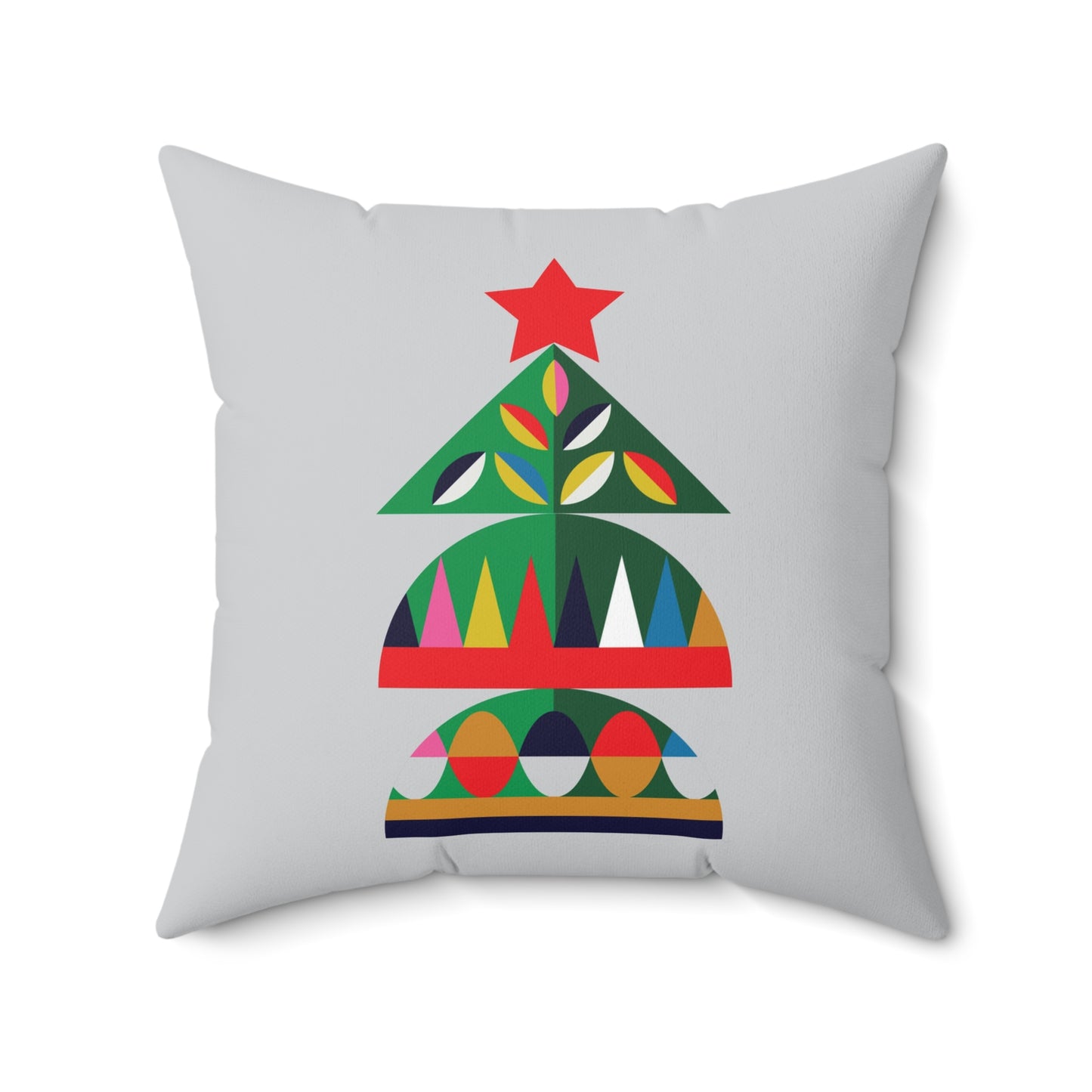 Faux Suede Square Pillow Christmas Pine Tree