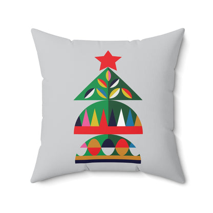 Faux Suede Square Pillow Christmas Pine Tree