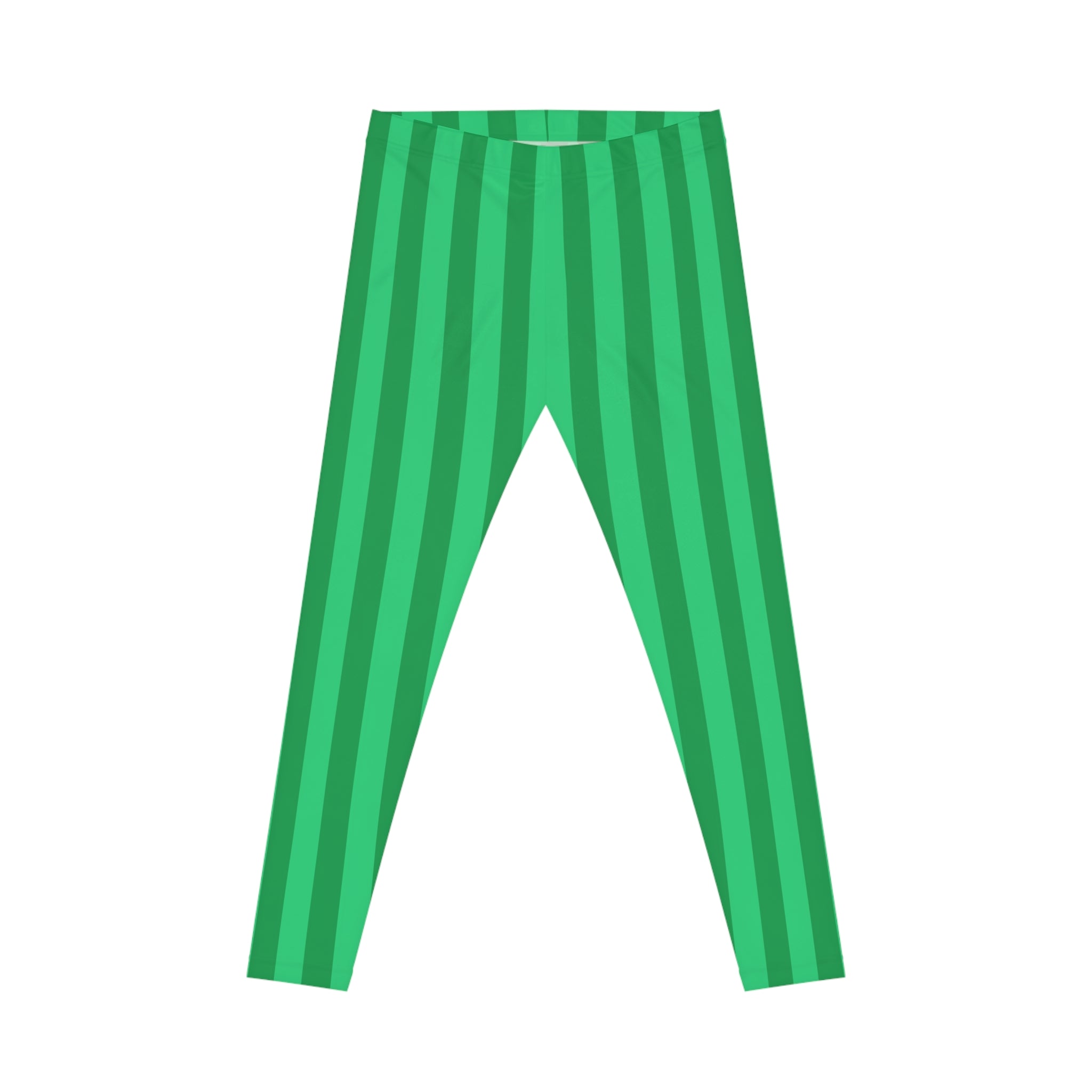 Women's Casual Leggings (AOP) Stripes green