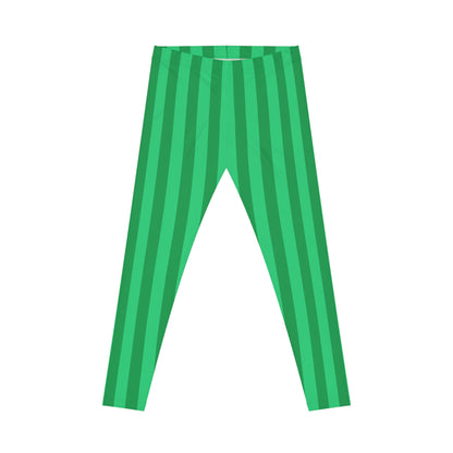 Women's Casual Leggings (AOP) Stripes green