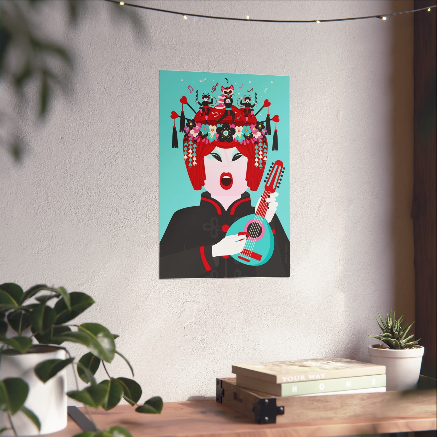 Giclée Fine Art Print  - Beijing Opera Art - The Mandolin Player