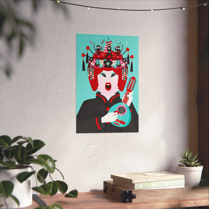 Giclée Fine Art Print  - Beijing Opera Art - The Mandolin Player