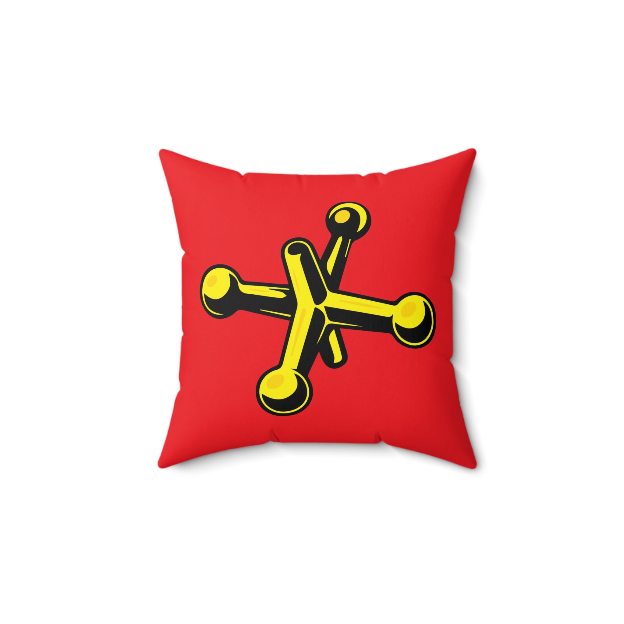 Faux Suede Square Pillow Jacks yellow - red