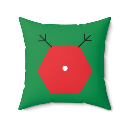 Faux Suede Square Pillow Christmas Reno flat