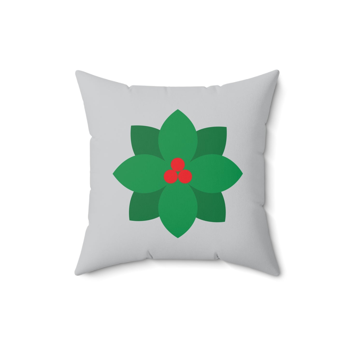 Faux Suede Square Pillow Christmas Flowers flat