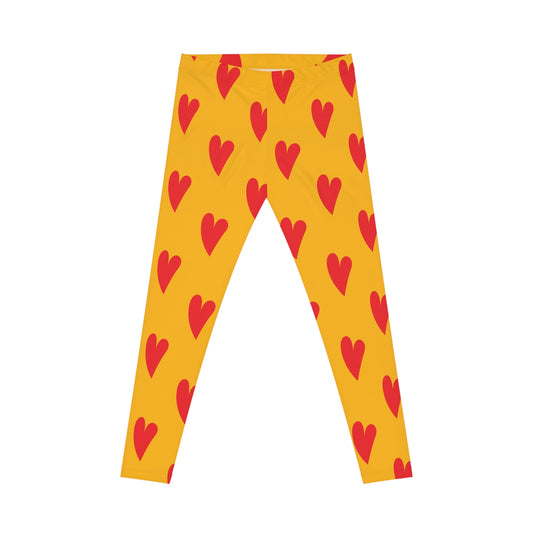 Women's Casual Leggings (AOP) Red Hearts