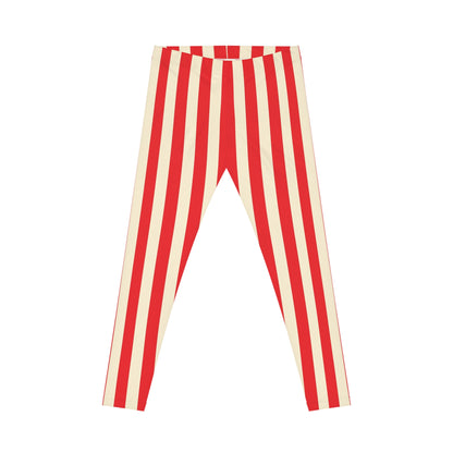 Women's Casual Leggings (AOP) Red Stripes