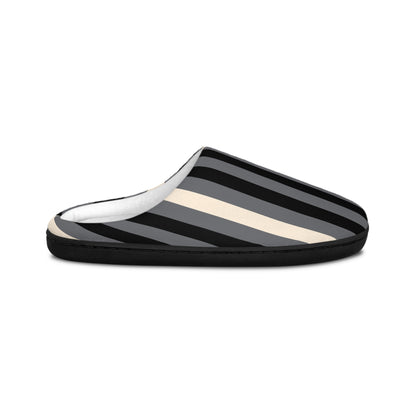 Men's Indoor Slippers - Grey Stripes