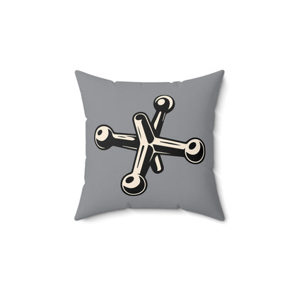 Faux Suede Square Pillow Jacks off white - grey