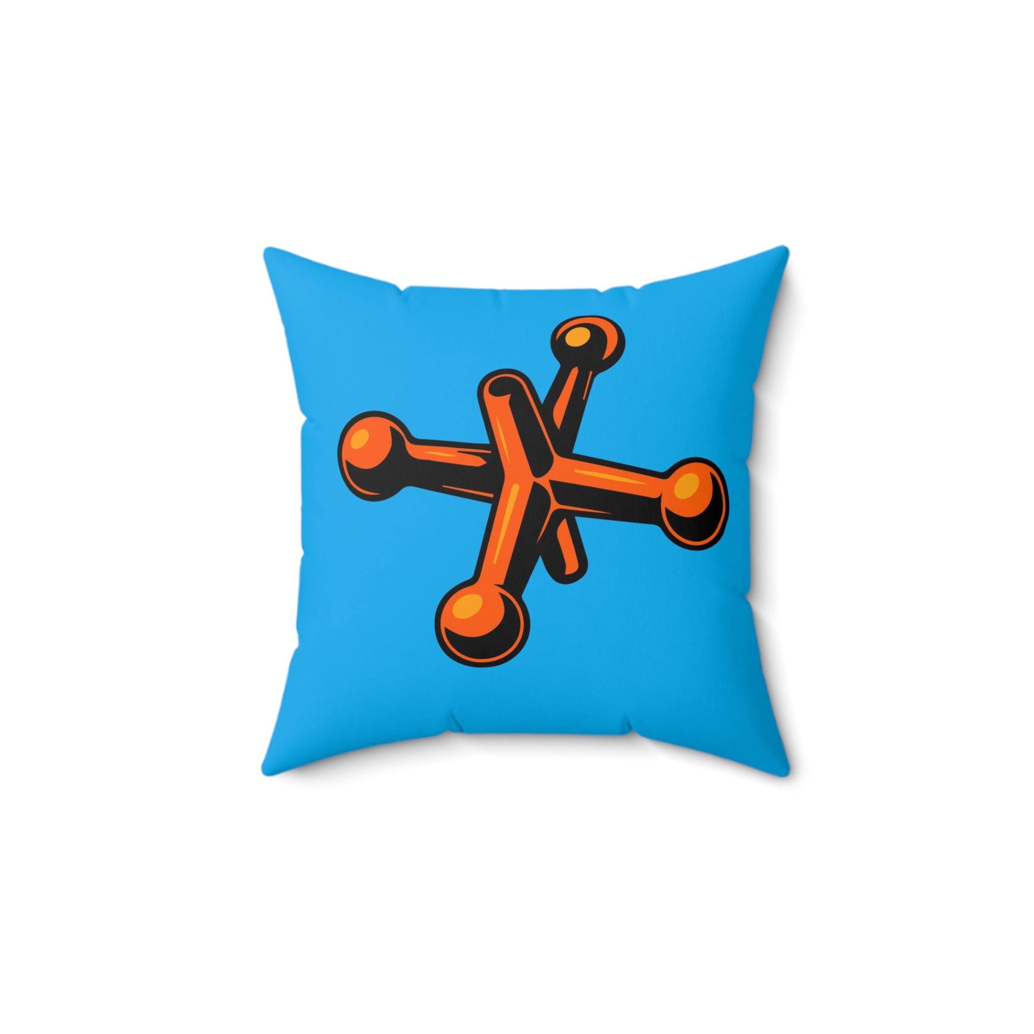 Faux Suede Square Pillow Jacks orange - blue