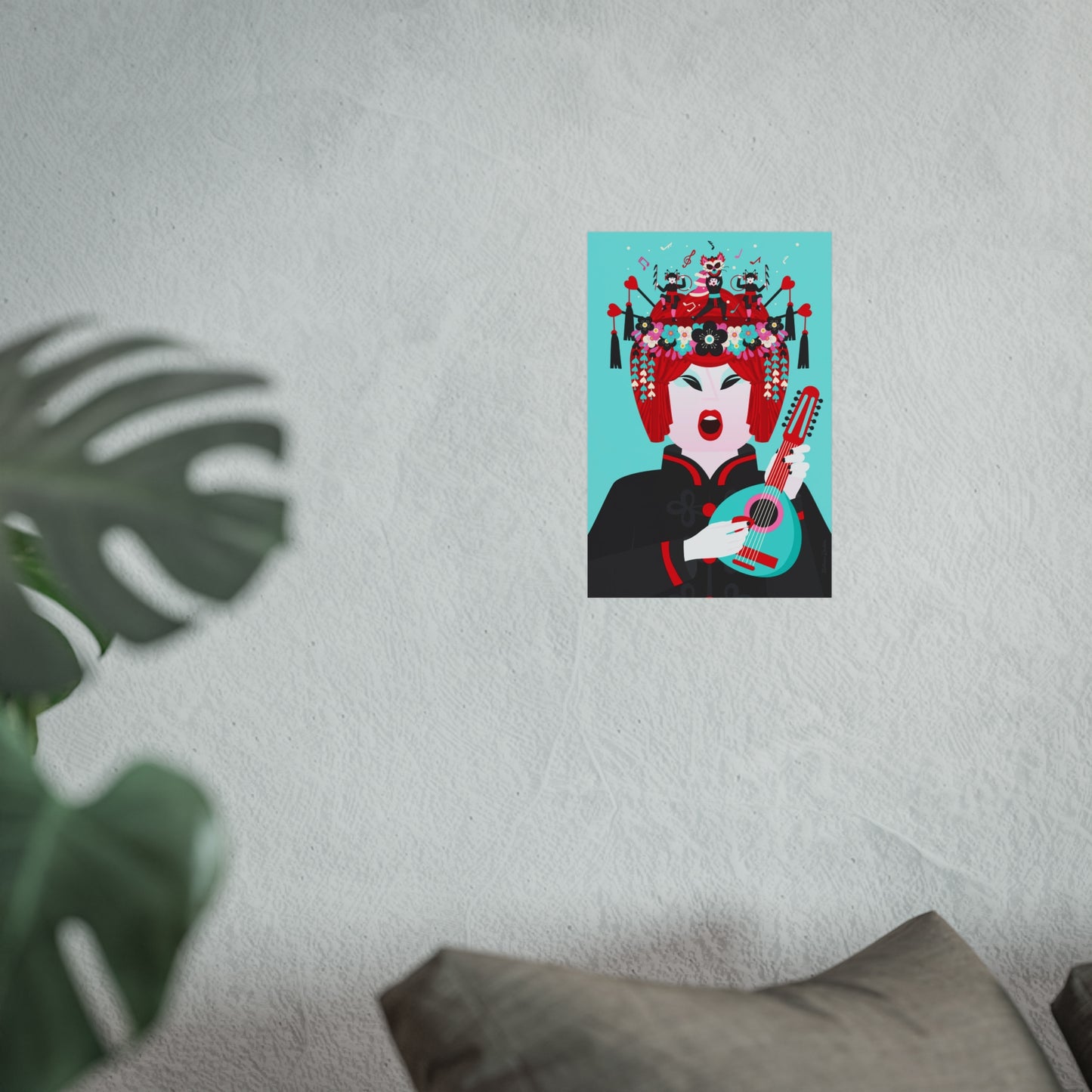 Giclée Fine Art Print  - Beijing Opera Art - The Mandolin Player