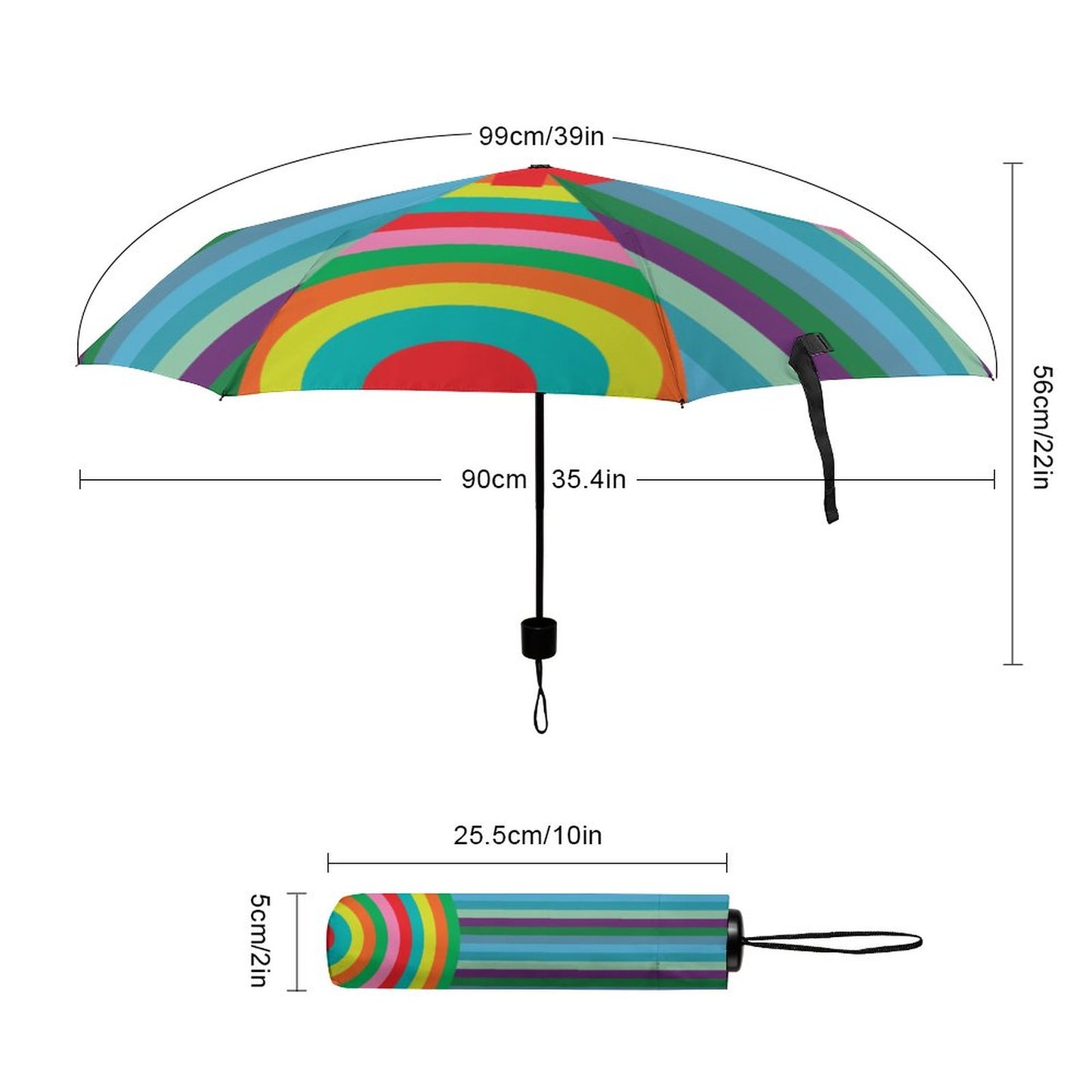 Lightweight 3-fold Umbrella geometric shapes